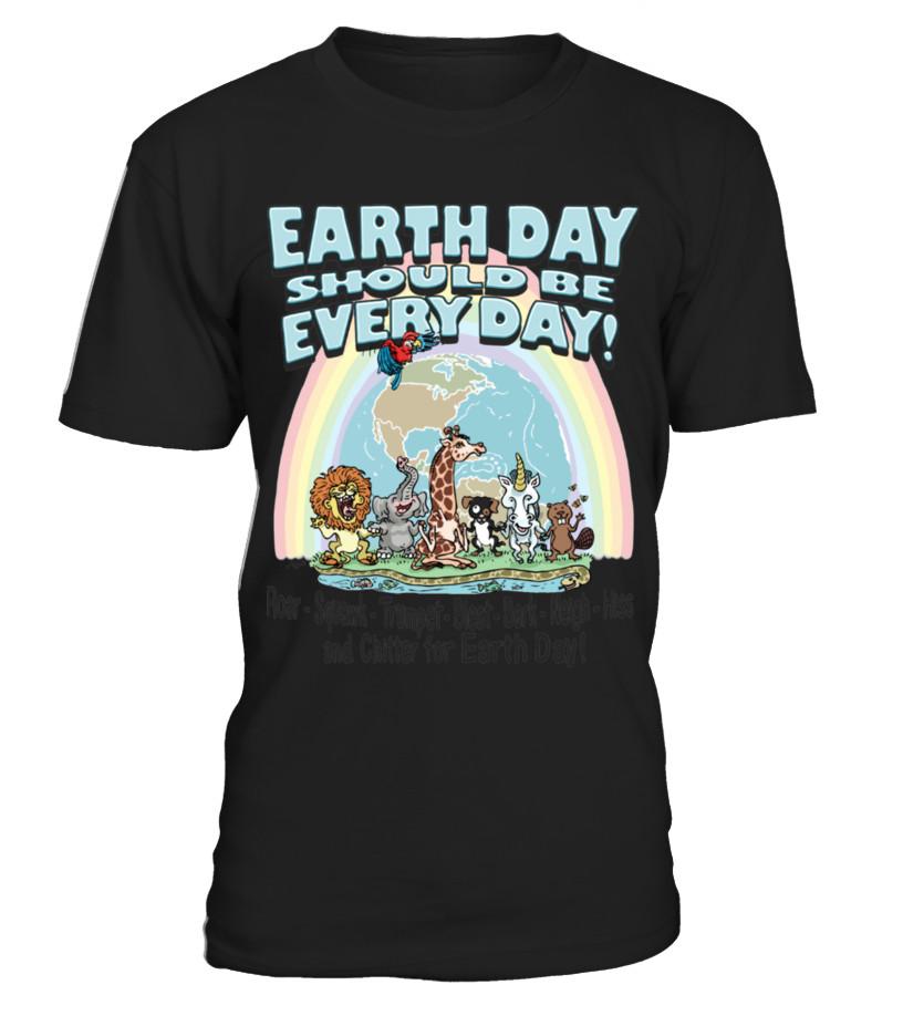 T-Shirt Every Day Earth Day Animals T Shirts C-V84Lq