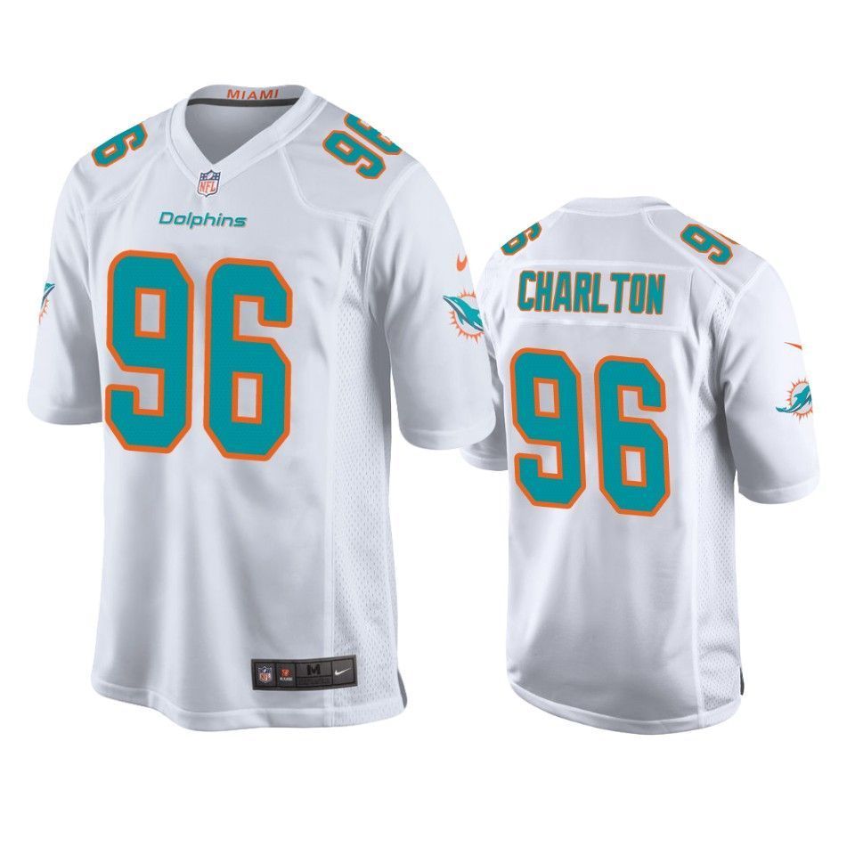 Dolphins Taco Charlton Game White Mens Jersey