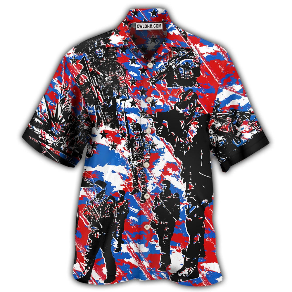 Veteran Independence Day Camo Pattern – Hawaiian Shirt – Owl Ohh