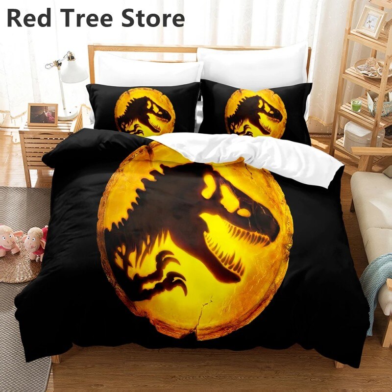 3D Jurassic Park Bedding Set Kids Boy Home Textile Decor Bed Sets Queen Size S Bedroom Queen Dinosaur Duvet Cover