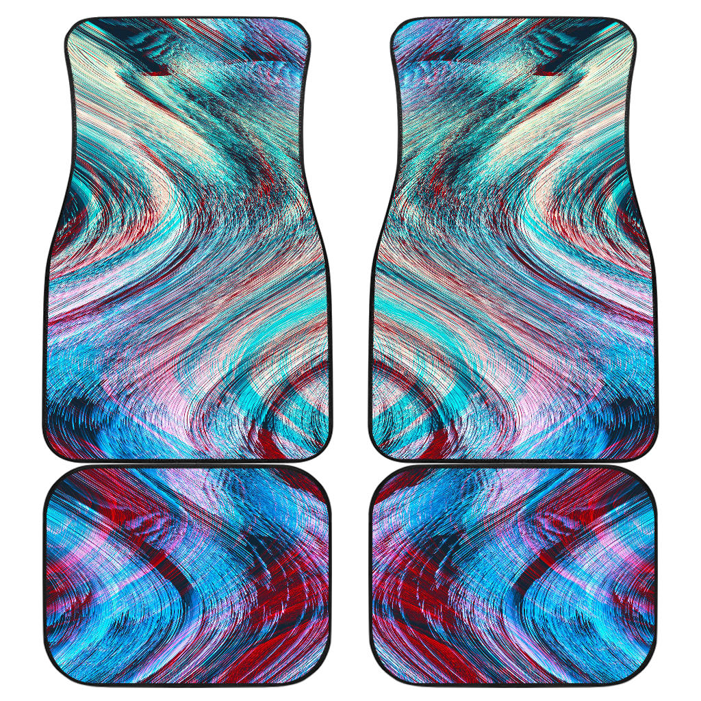 Smoke Psychedelic Trippy Print Front And Back Car Floor Mats, Front Car Mat