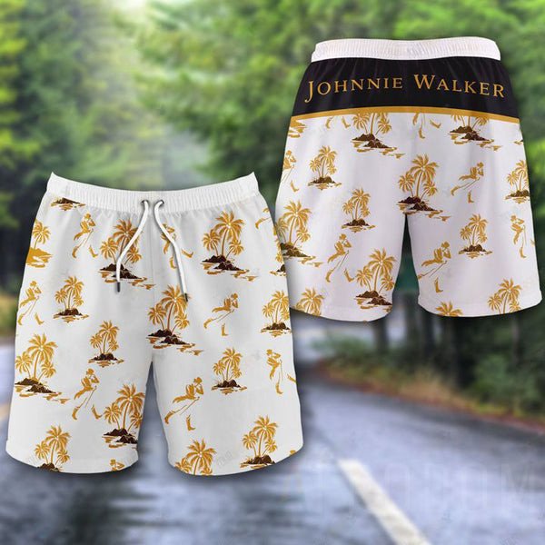 Tropical Palms Johnnie Walker Hawaii Shorts Beach Short For Men Ha9236