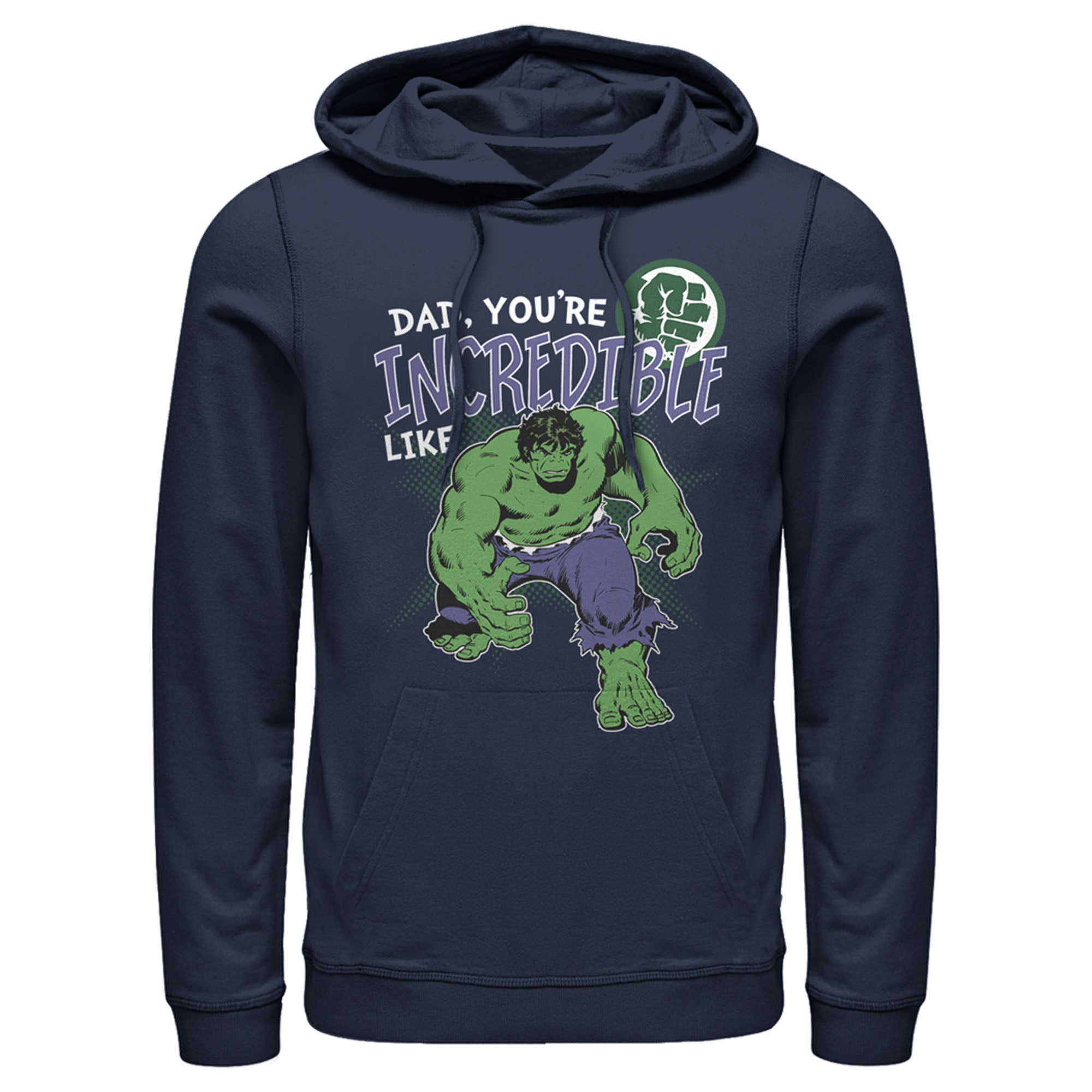 Men’S Marvel Hulk Incredible Dad Father’S Day Pull Over Hoodie