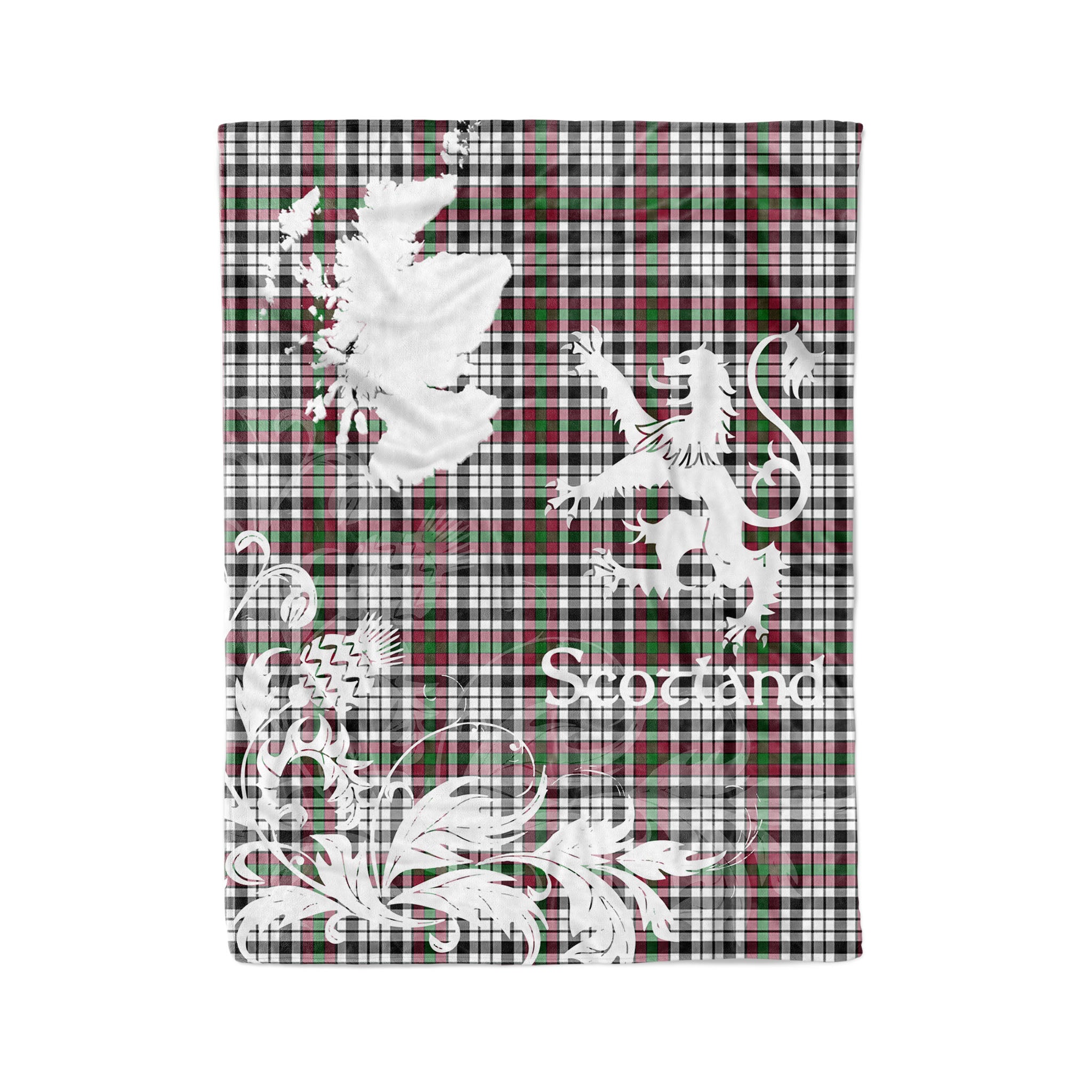 Tartan Plaid Fleece Blanket Tartan Blanket Thistle And Lion Scottish Clan Borthwick Plaid Blanket