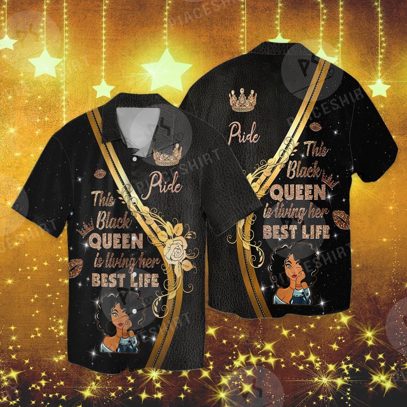 This Black Queen Is Living Her Best Life Full Print Hawaii Shirt Ha100152