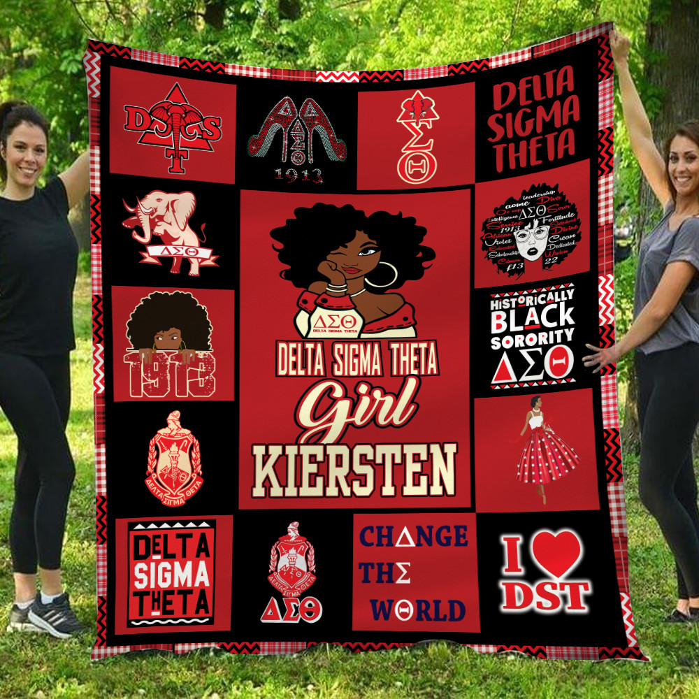 Personalized Delta Sigma Theta Black Girl Quilt Panqt0015