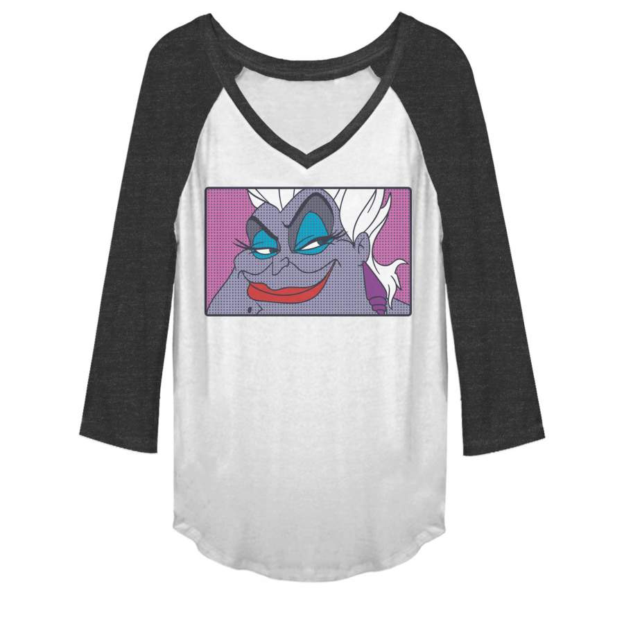 The Little Mermaid Junior’s Ursula Close Up  Baseball Tee