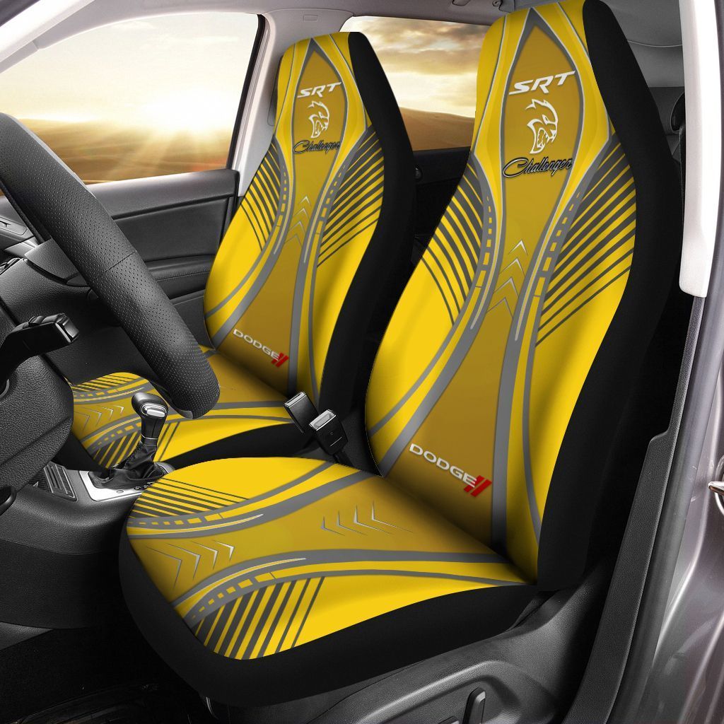 DODGE CHALLENGER AN-NH Car Seat Cover (Set of 2) Ver 3 (Yellow)