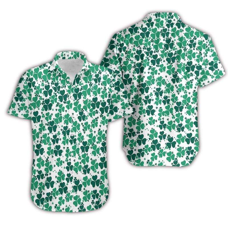 Irish Pride Happy Day Shamrock Hawaii Aloha Shirts Ha105512