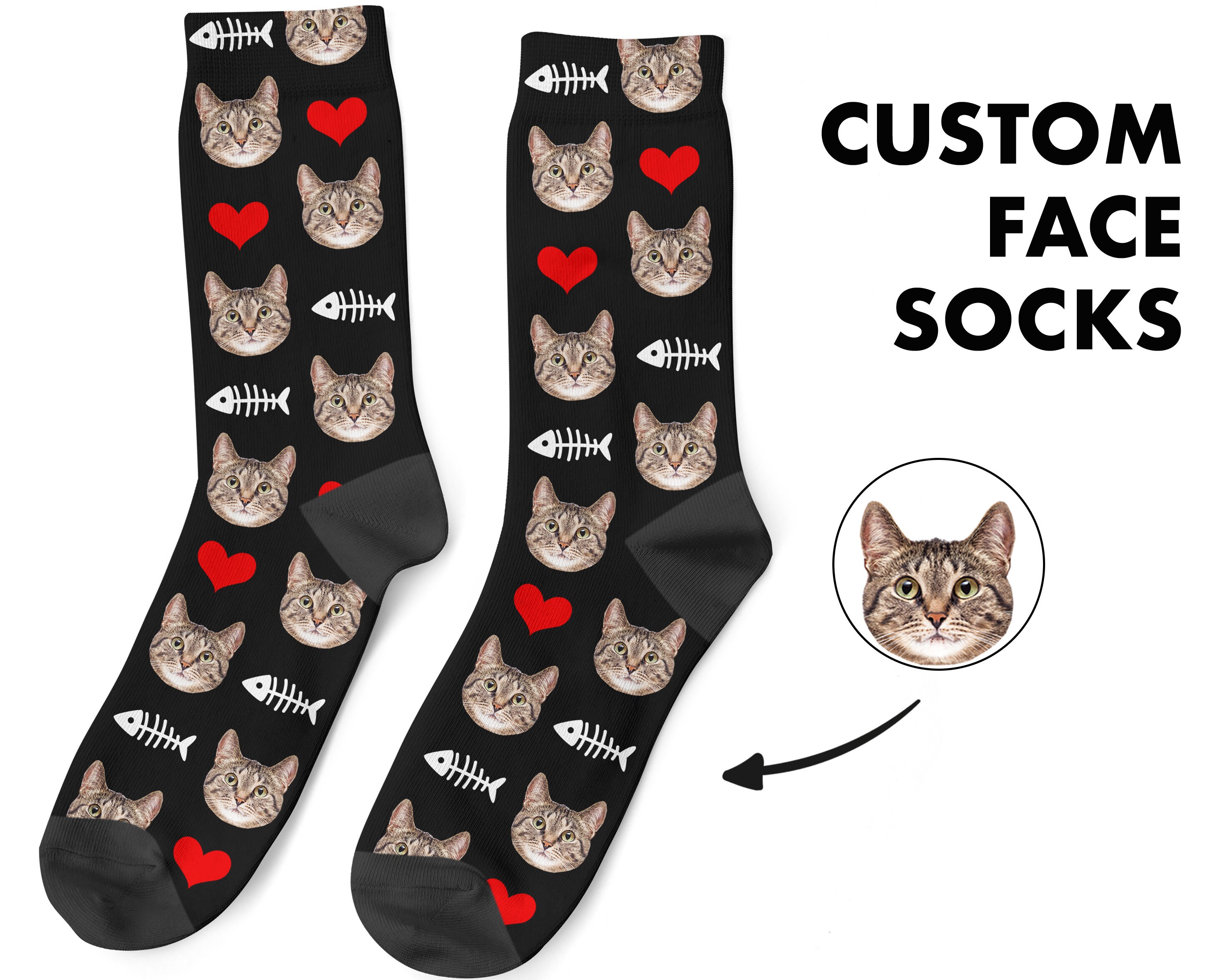 Custom Face Socks, Cat Socks, Dog Socks, Pup Socks, Picture Socks, Stocking Stuffer, Photo Socks, Novelty Socks, Printed Socks, Best Gift