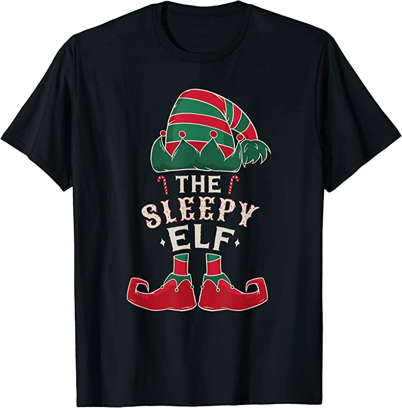 The Sleepy Elf Cute Ugly Christmas Sweater Family T-Shirt