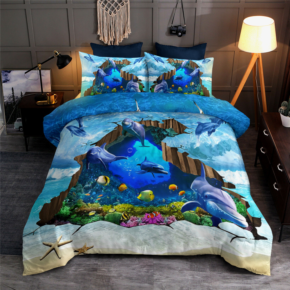 Dolphin 3D Cg1130 Duvet Cover Bedding Set