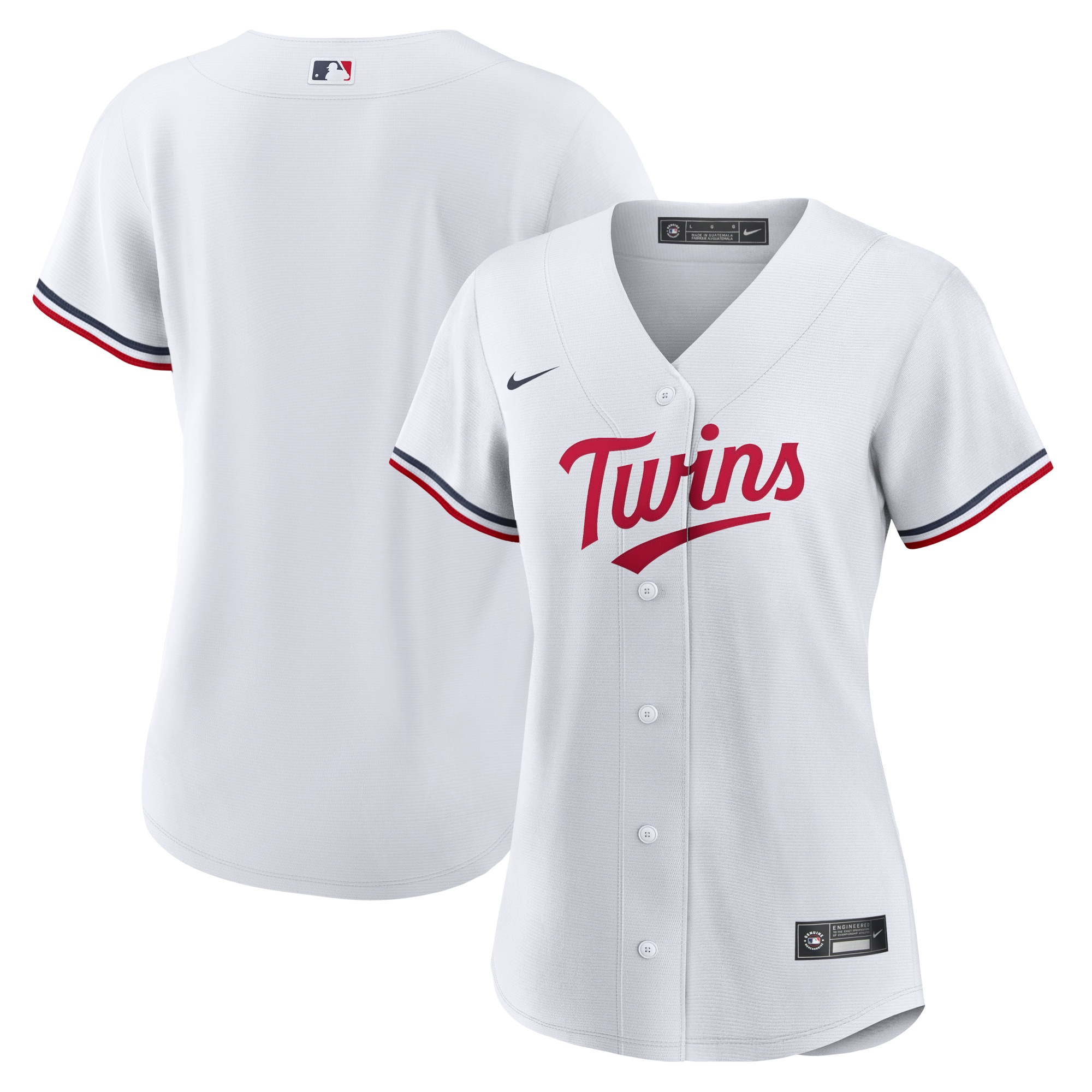 Minnesota Twins Women's Home Replica Team Logo Jersey – White