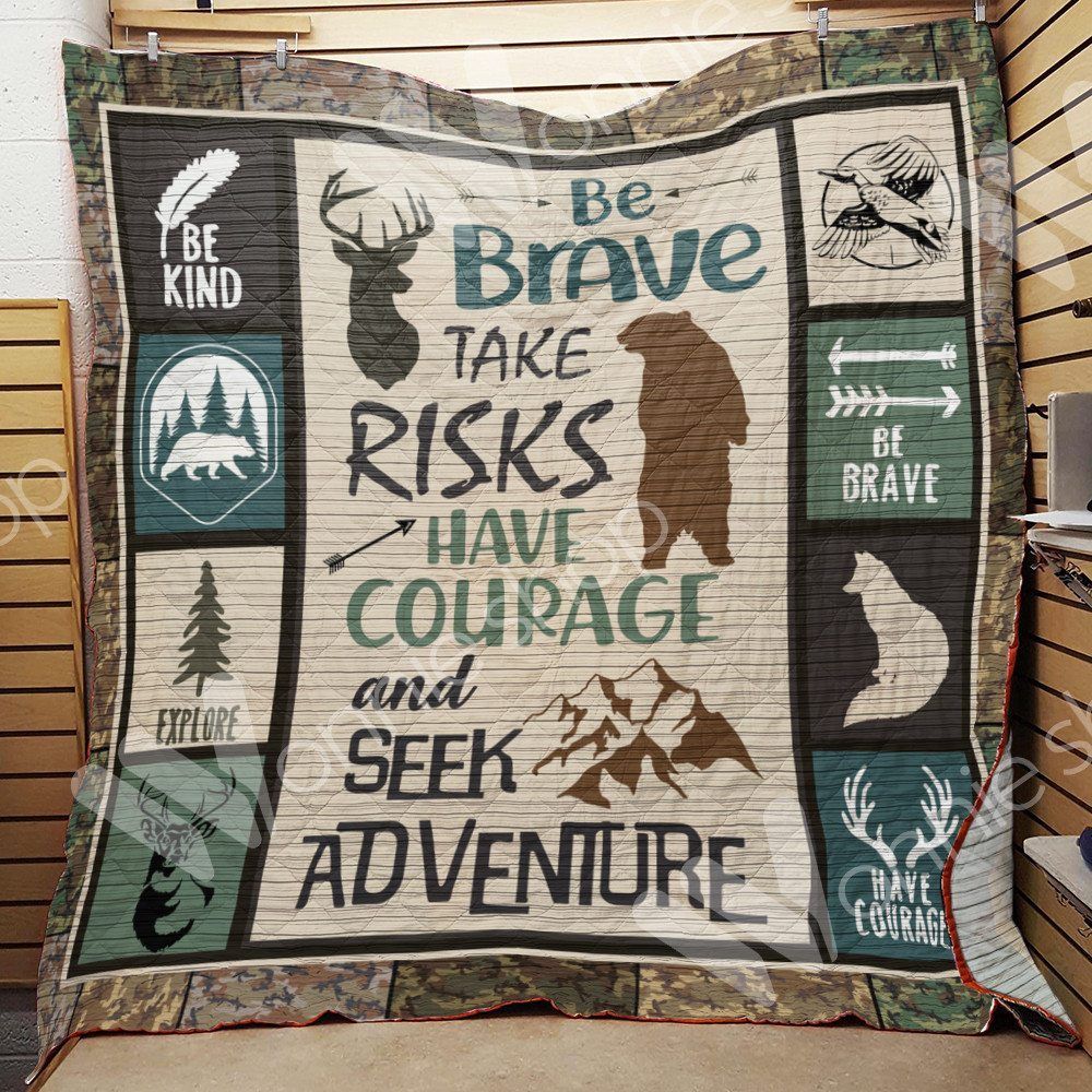 Animal Be Brave Take Risks Have Courage And Seek Adventure Quilt Blanket