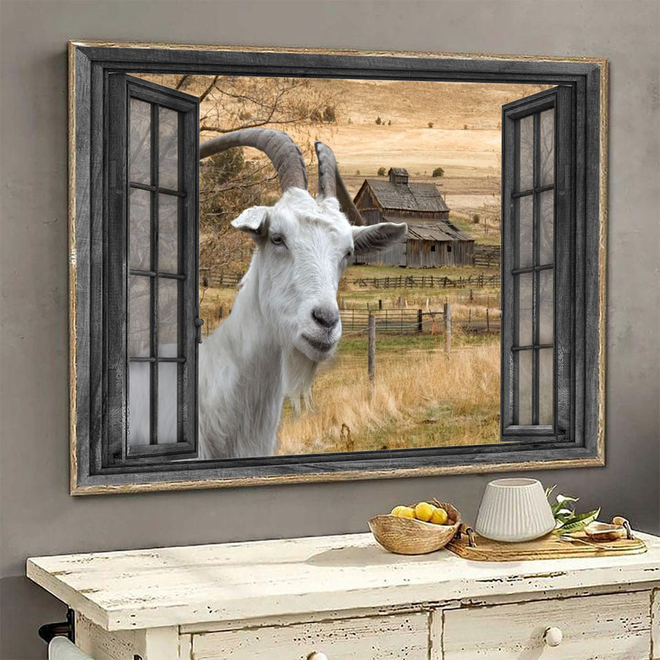 White Goat 3D Wall Art Prints Painting Wall Art Decor Farm Animals