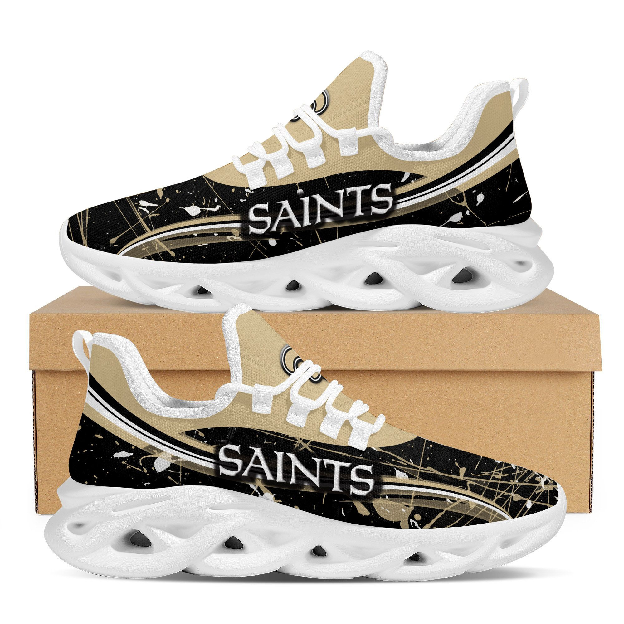 New Orleans Saints Splash Colors Design Trending Max Soul Clunky Sneaker Shoes For Mens Womensamerican Football Team Fans