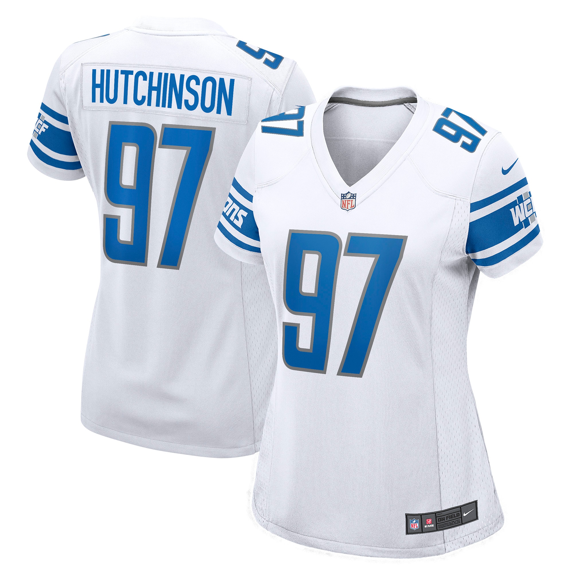 Women’s Detroit Lions Aidan Hutchinson White Player Jersey