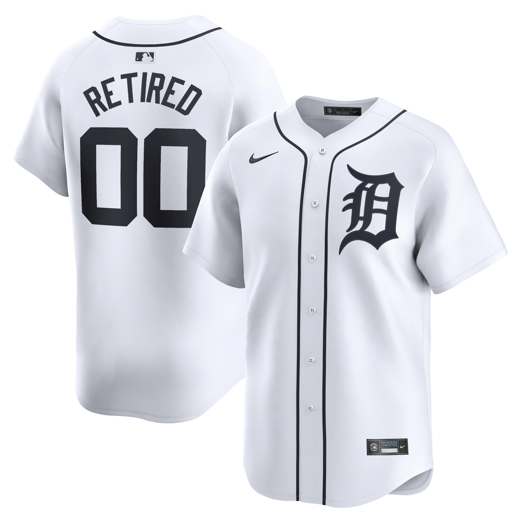 Detroit Tigers Home Limited Pick-A-Player Retired Roster Jersey – White