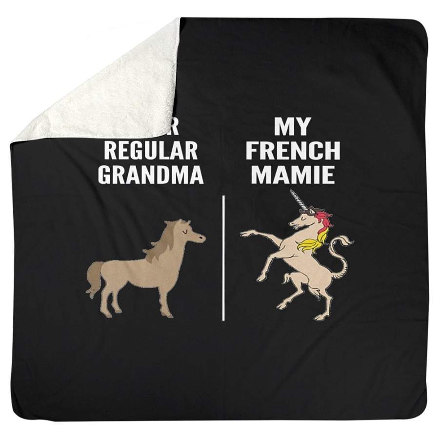 Vintage Funny Your Regular Grandma My French Mamie Gift For Family Sherpa Blanket