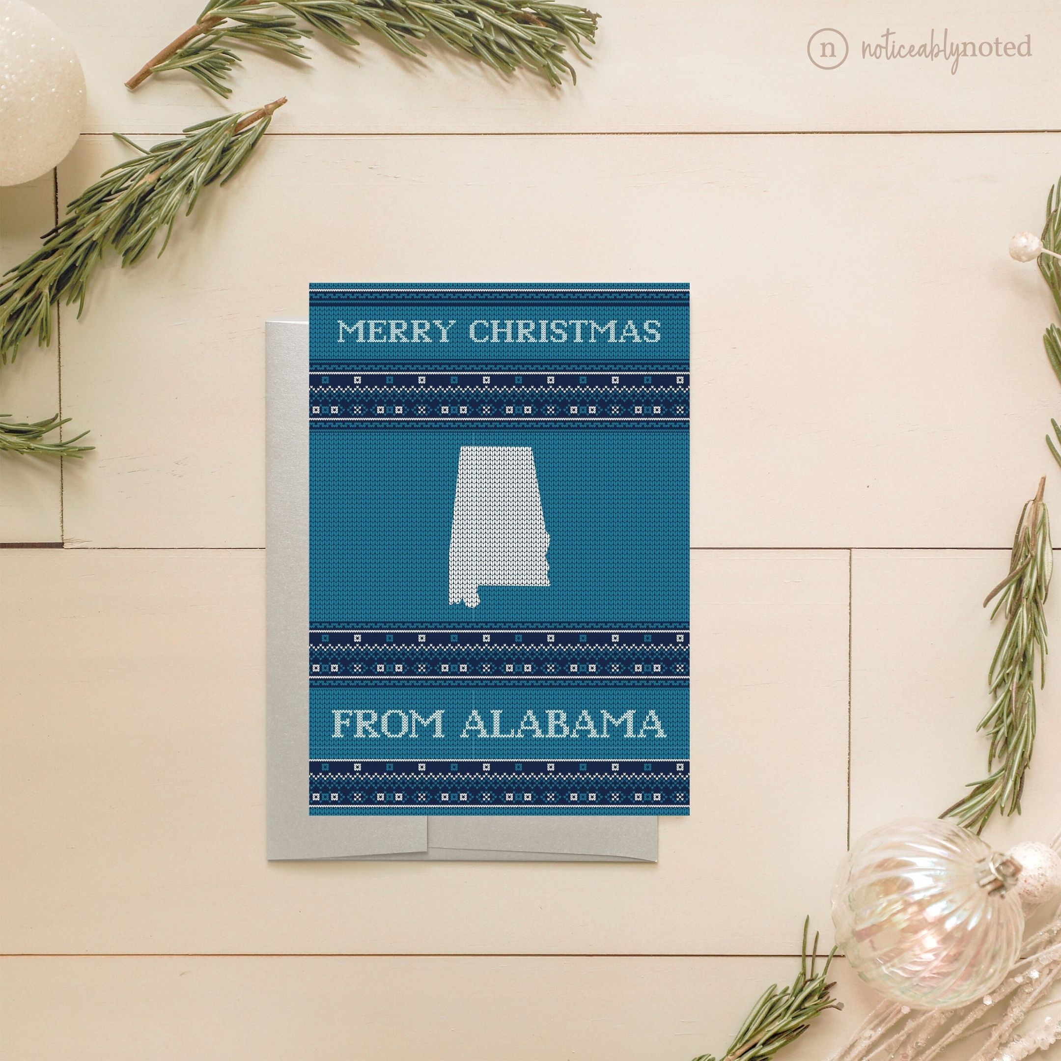 Alabama Christmas Cards – Al Holiday Cards – Christmas Cards Set – Unique Holiday Card – Ugly Sweater – State Holiday Cards Pack – St4