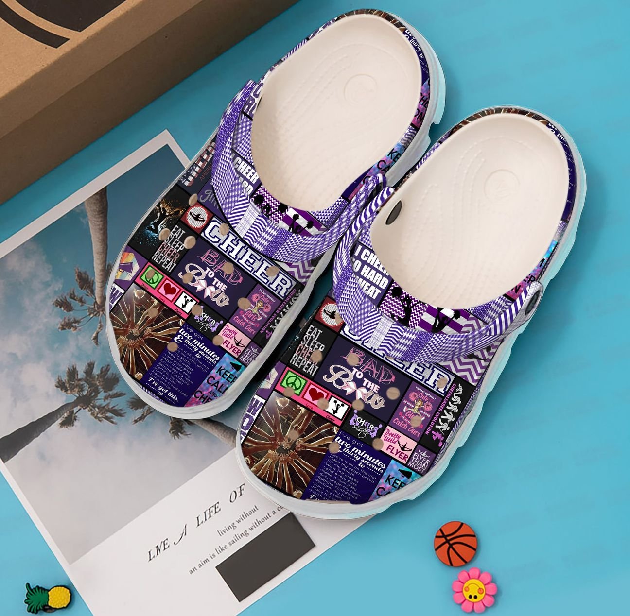 Cheerleader Personalized Clog, Custom Name, Text, Color, Number Fashion Style For Women, Men, Kid, Print 3D Bad To The Bow