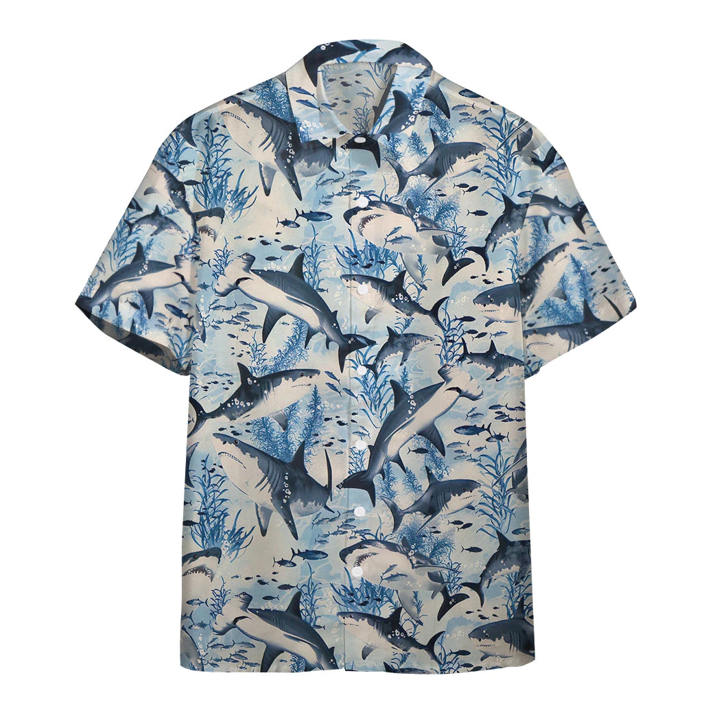 Swimming Shark Hawaiian Shirt | Unisex | Adult | Hw6432