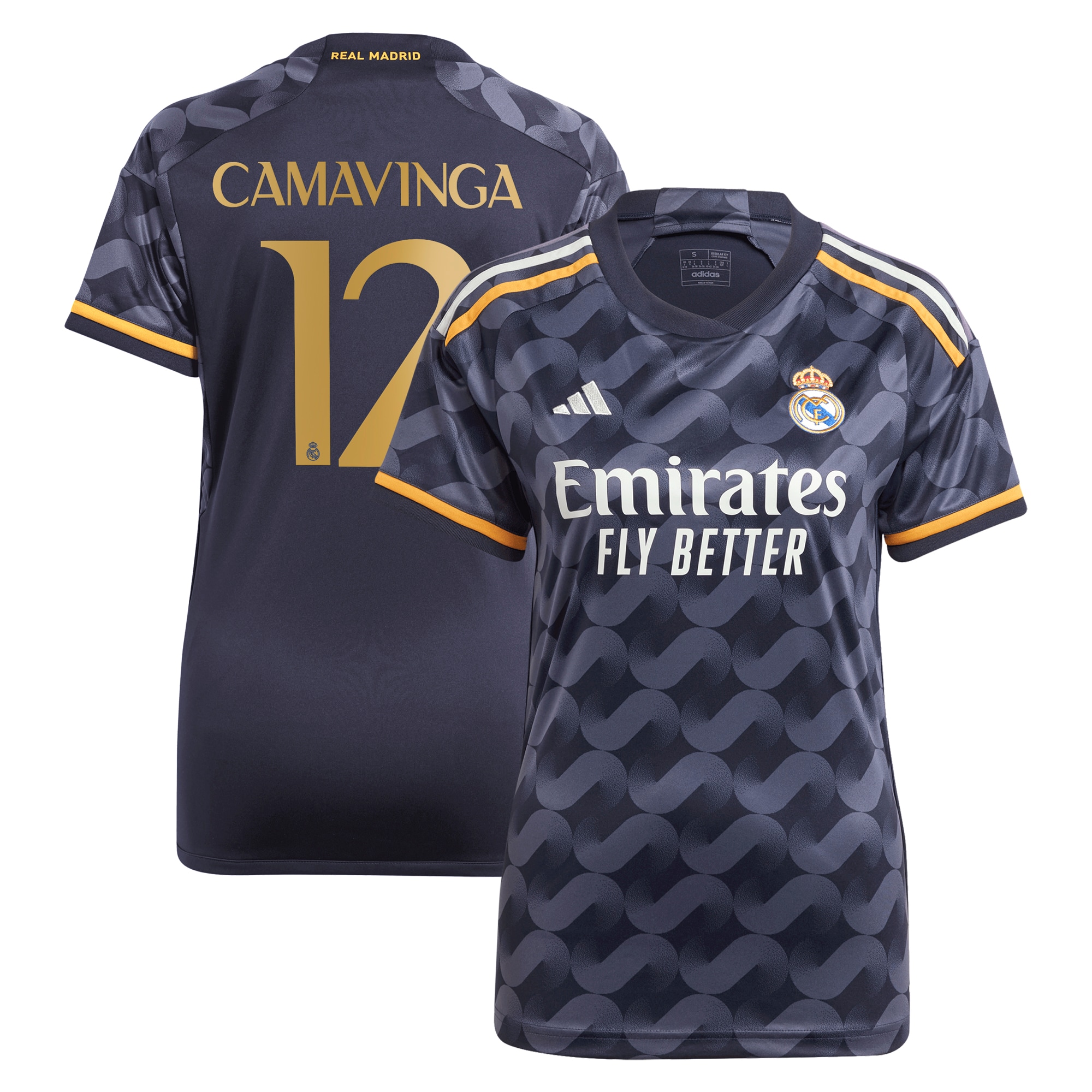 Eduardo Camavinga Real Madrid Women's 2023/24 Away Replica Player Jersey – Navy