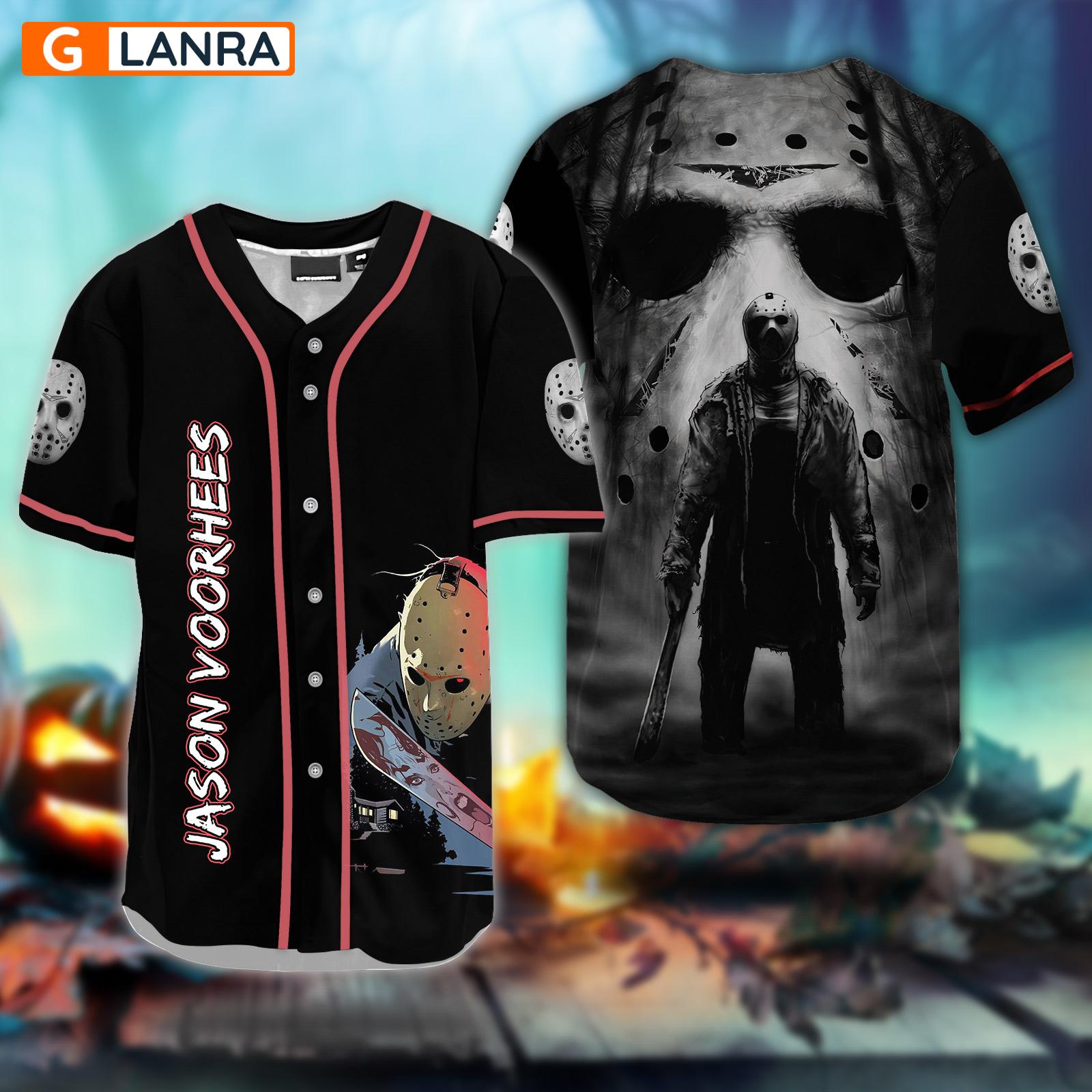 Jason Voorhees Baseball Shirt, Horror Baseball Shirt, Friday The 13Th Baseball Shirt, Horror Movie Baseball Shirt, Halloween Baseball Shirt