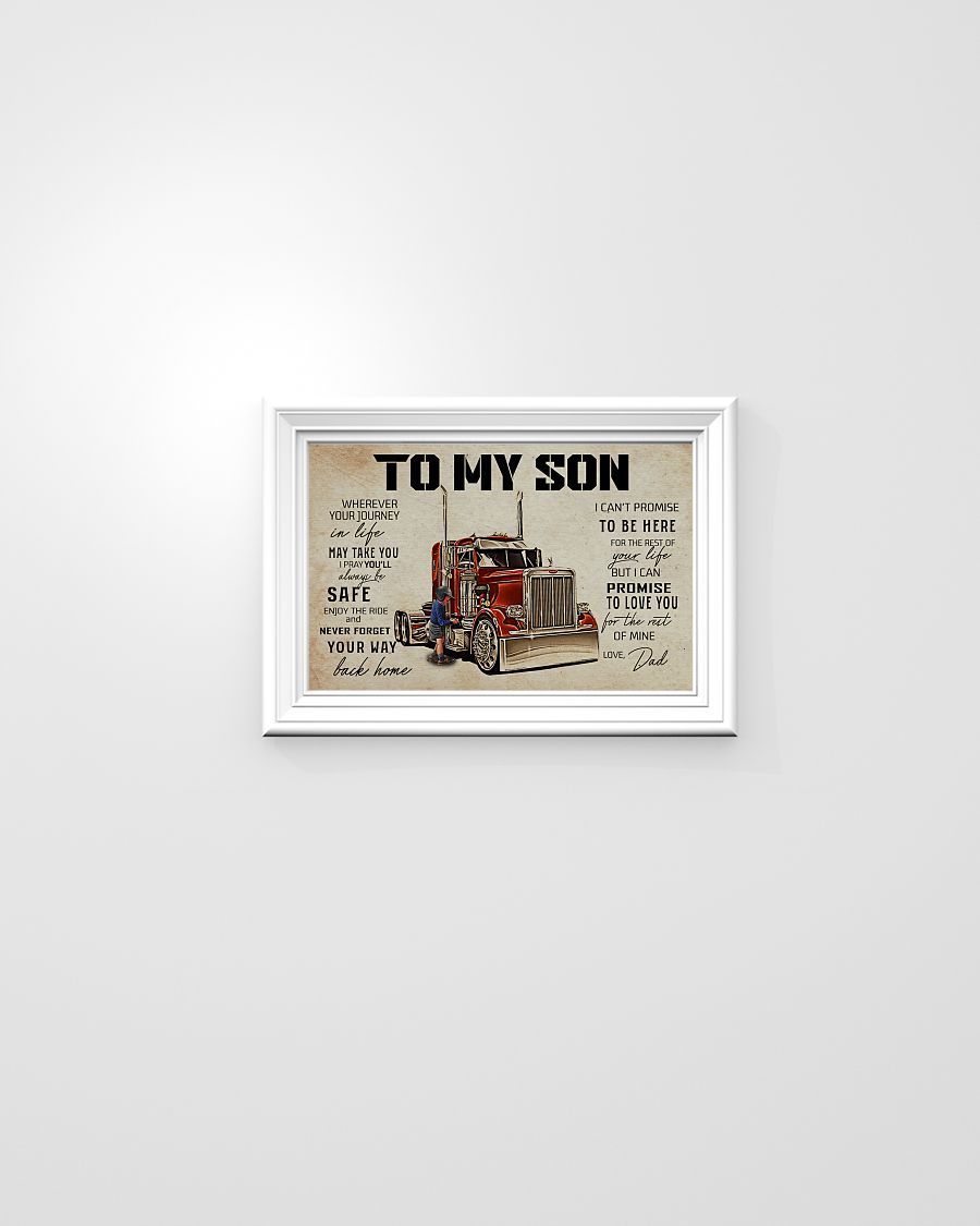 Truck Print, To My Son Red Truck Horizontal Canvas And Poster – Gift For Son | Wall Decor Visual Art