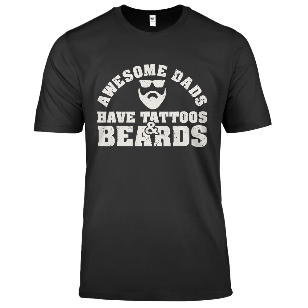 Awesome Dads Have Tattoos Beards Vintage Father’s Day Premium T Shirts