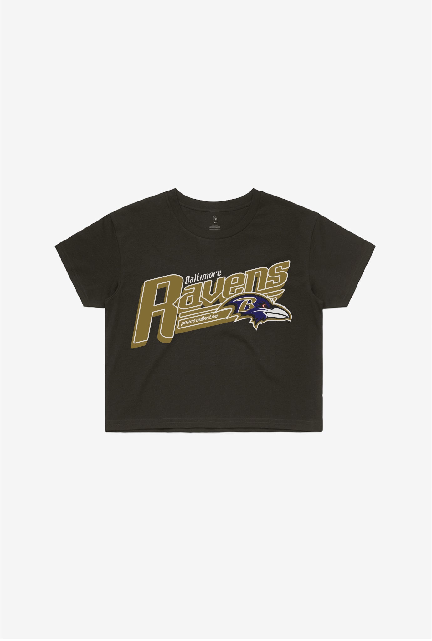 Baltimore Ravens Garment Dyed Cropped T-Shirt – Black