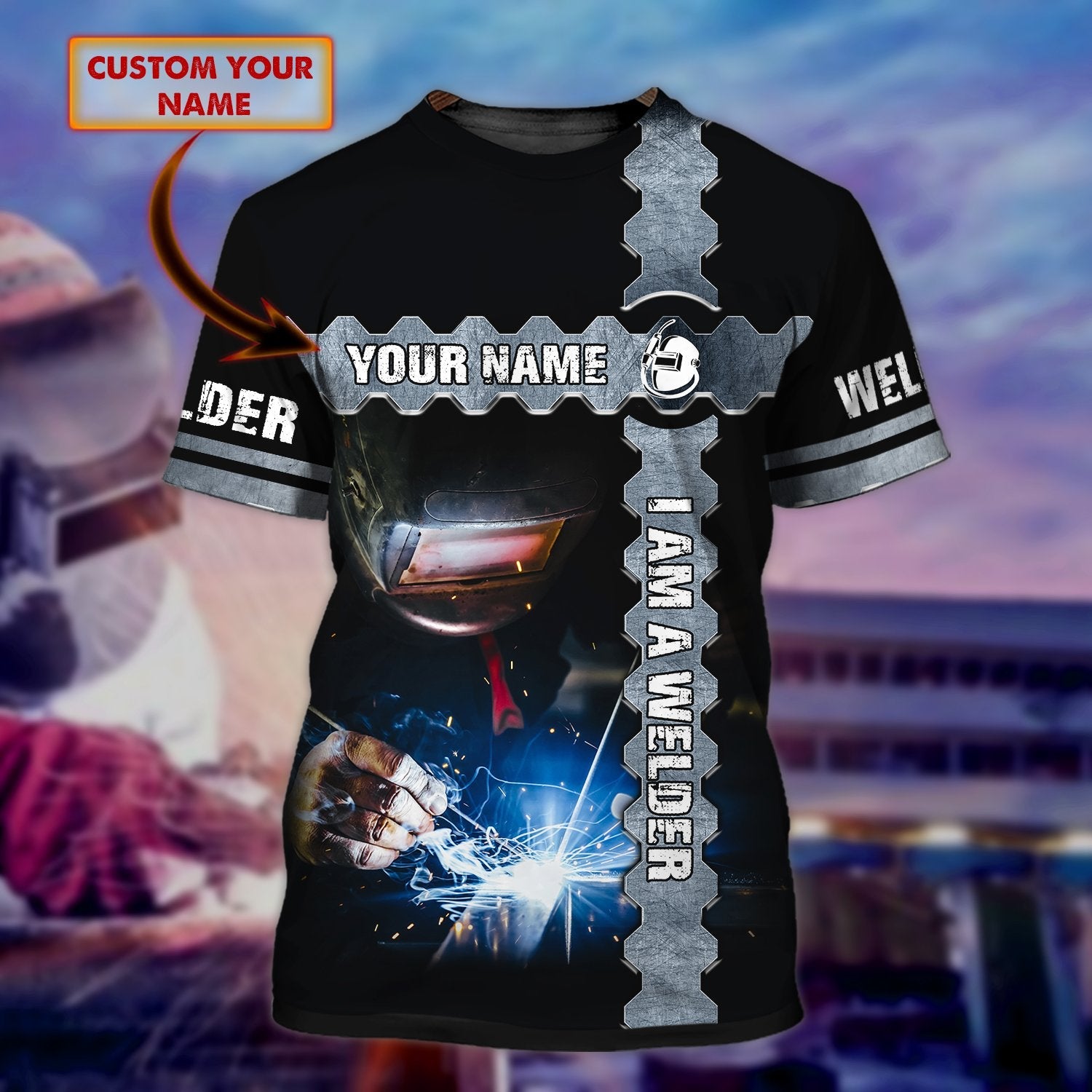 3D All Over Print Custom Name Welder Shirt, I’M A Welder, Job Welder Worker Shirt