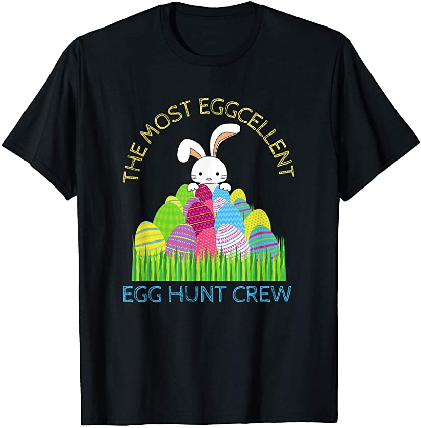 Cute Happy Chocolate Easter Egg Hunt Crew Bunny Kids T-Shirt