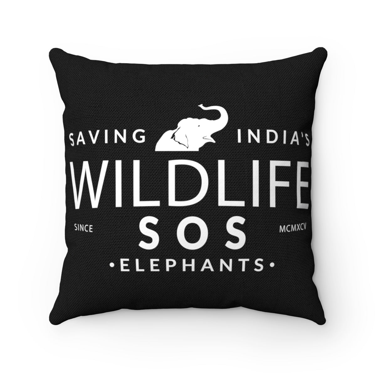 Accessory | Wlsos  Saving Indias Elephants (White) | Square Pillow