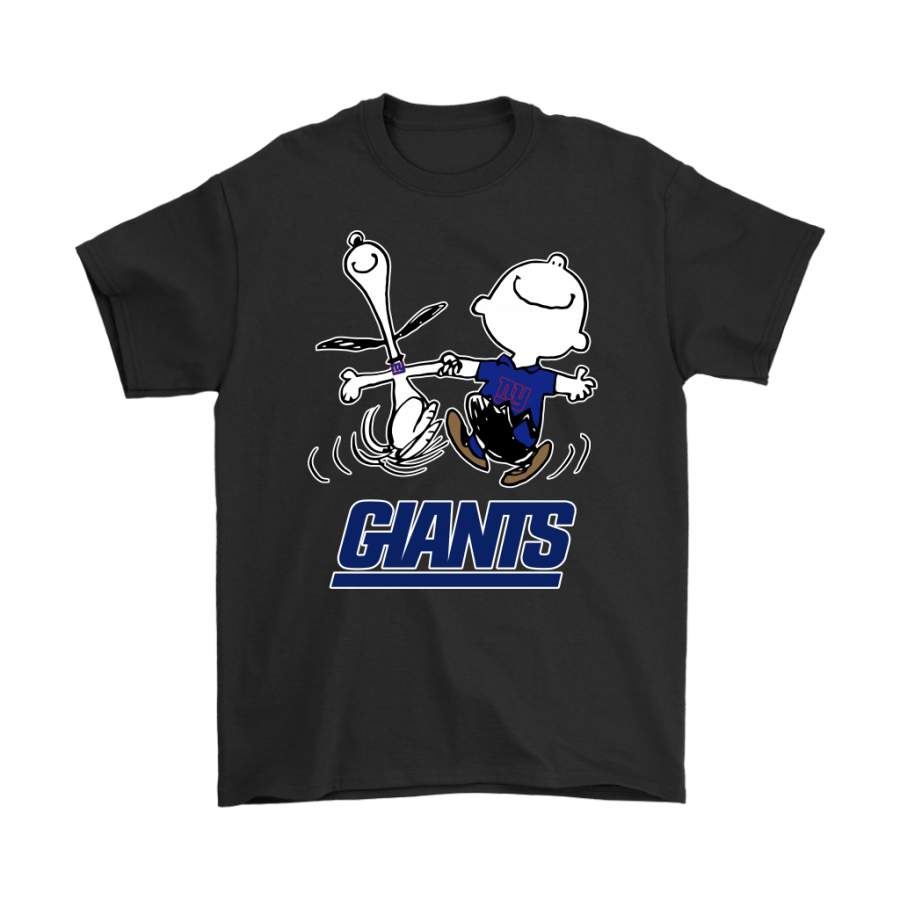 Snoopy And Charlie Brown Happy New York Giants Fans Shirts