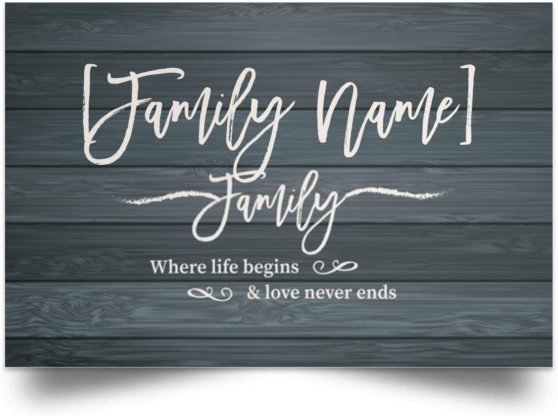 Wall Art Personalized Family Name Where Life Begins And Love Never Ends Unframed Poster – Home Decor    Gifts For Women, Men – Gifts On Christmas, Birthday