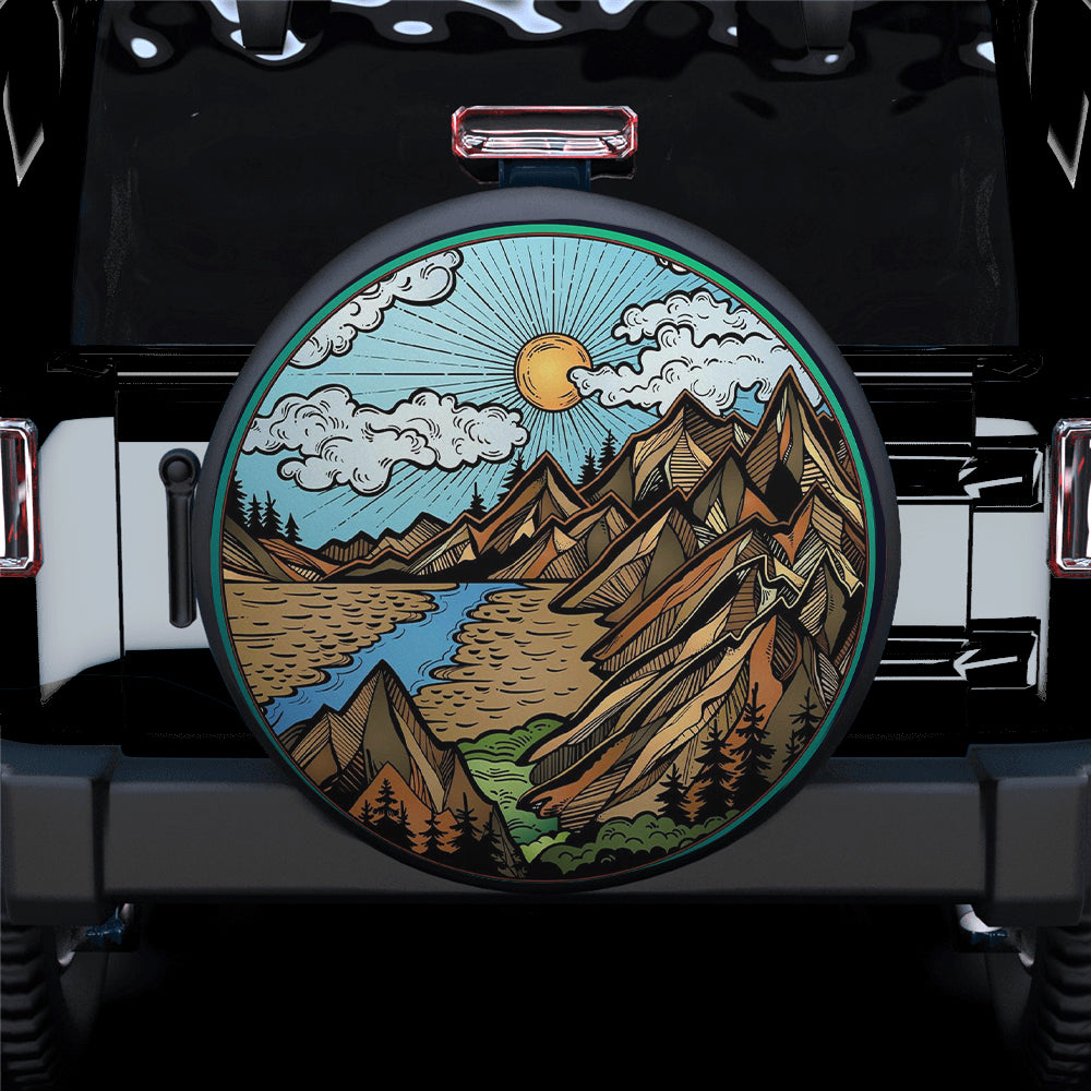 Mountain Is Calling Jeep Car Spare Tire Cover Gift For Campers