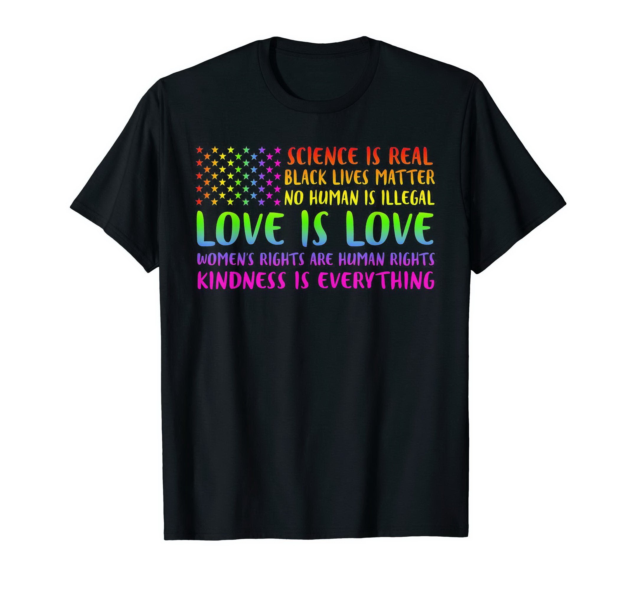 Science Is Real Black Lives Matter Flag Lgbt Pride T-Shirt