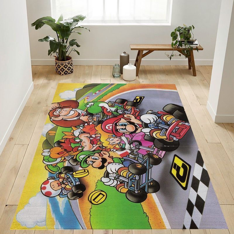 Super Mario 46 Area Rug Living Room And Bed Room Rug Gift Us Decor