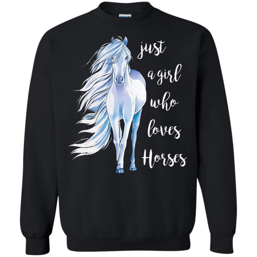 AGR Just A Girl Who Loves Horses Shirt Horse Riding Equestrian Shirt Sweatshirt