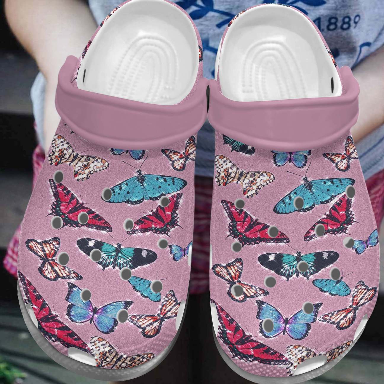 Butterfly Sparkles Personalized Clog, Custom Name, Text, Color, Number Fashion Style For Women, Men, Kid, Print 3D