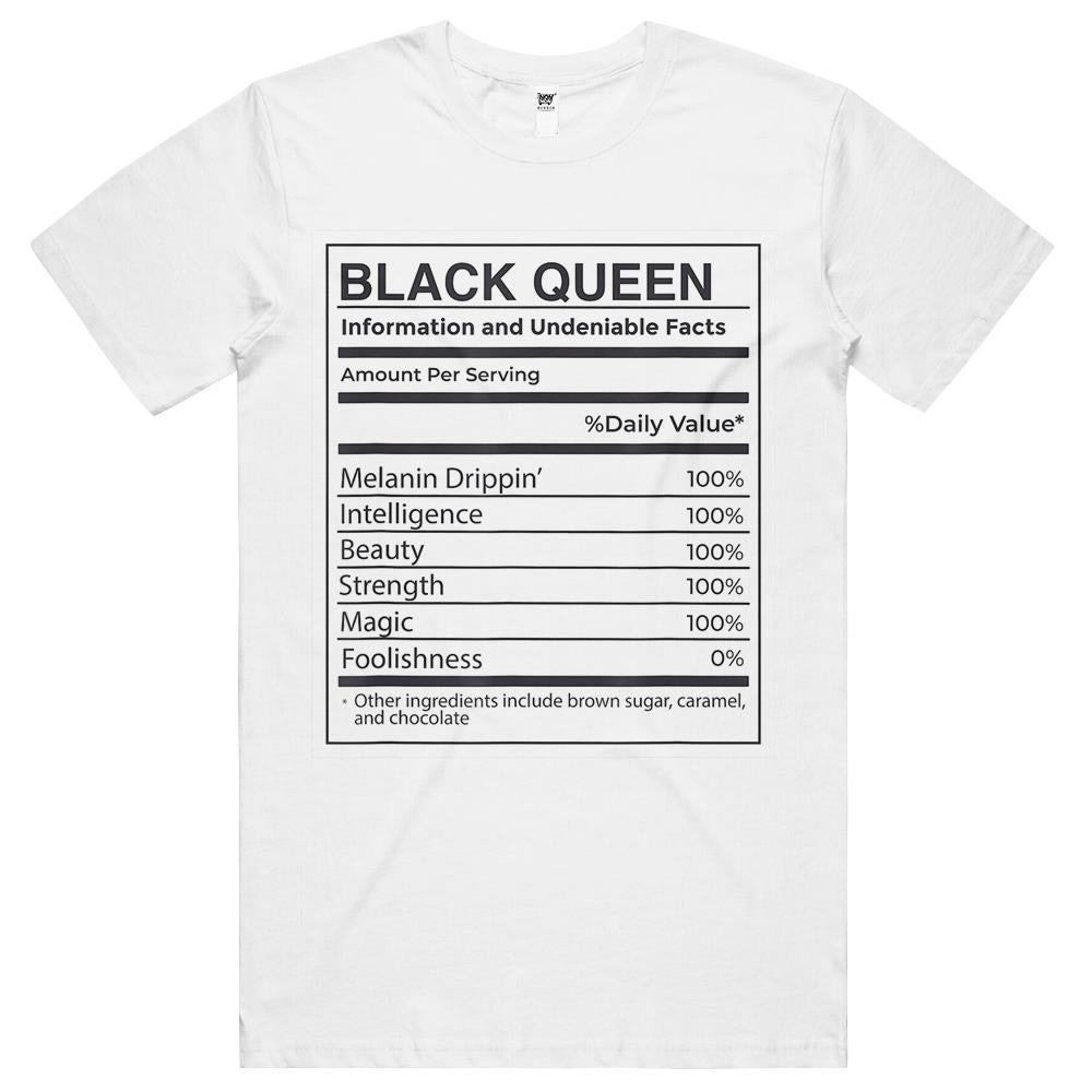 Nutritional Facts Shirt, Nutritional Facts T Shirt, Black Queen Nutrition Facts, Black Queen Nutritional Information Facts Melanin Meme T Shirts