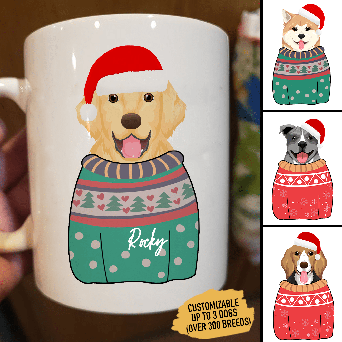 Ugly Sweater Christmas Dog Coffee Mug