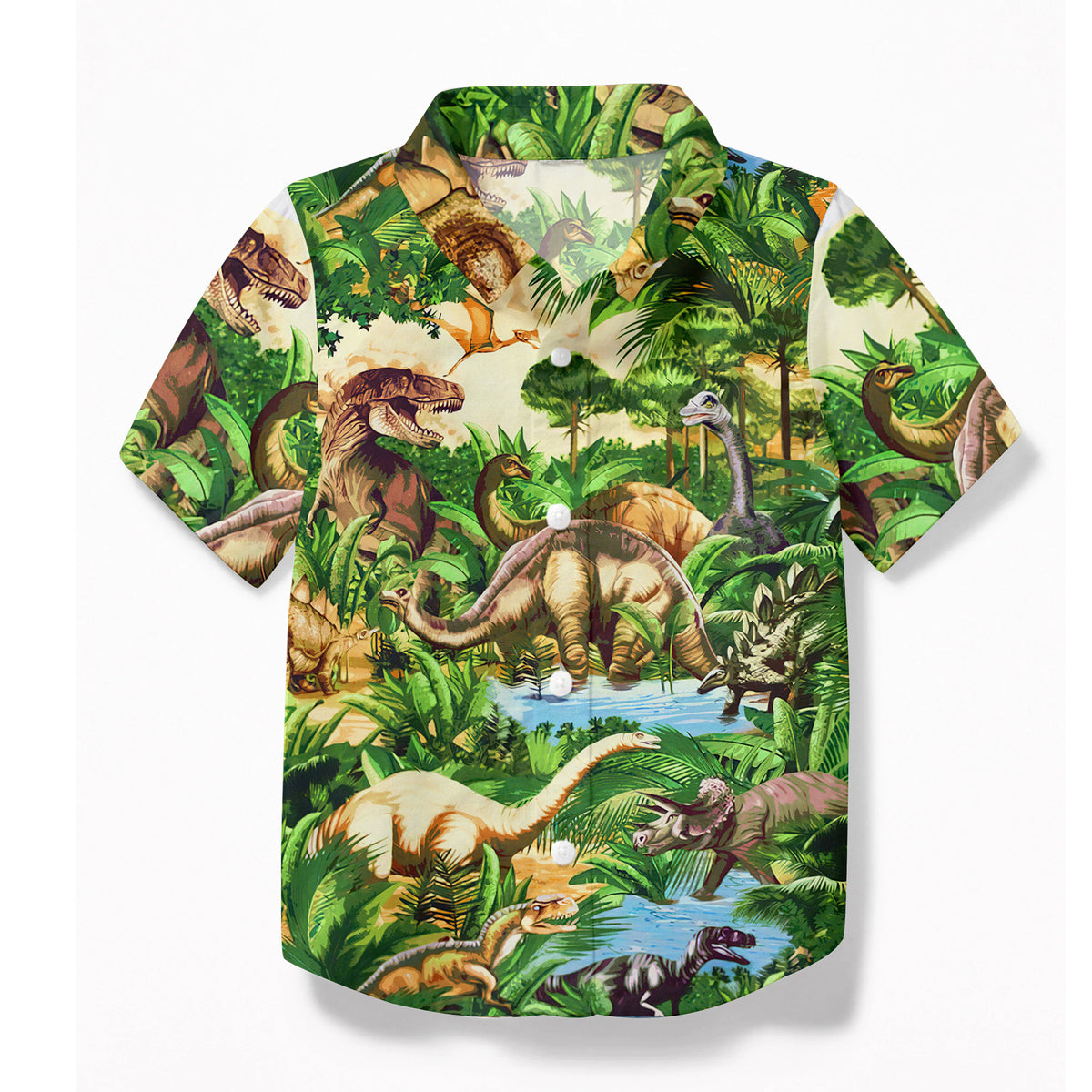 Gearhumans Dinosaur Kid Hawaiian Shirt Ha17017