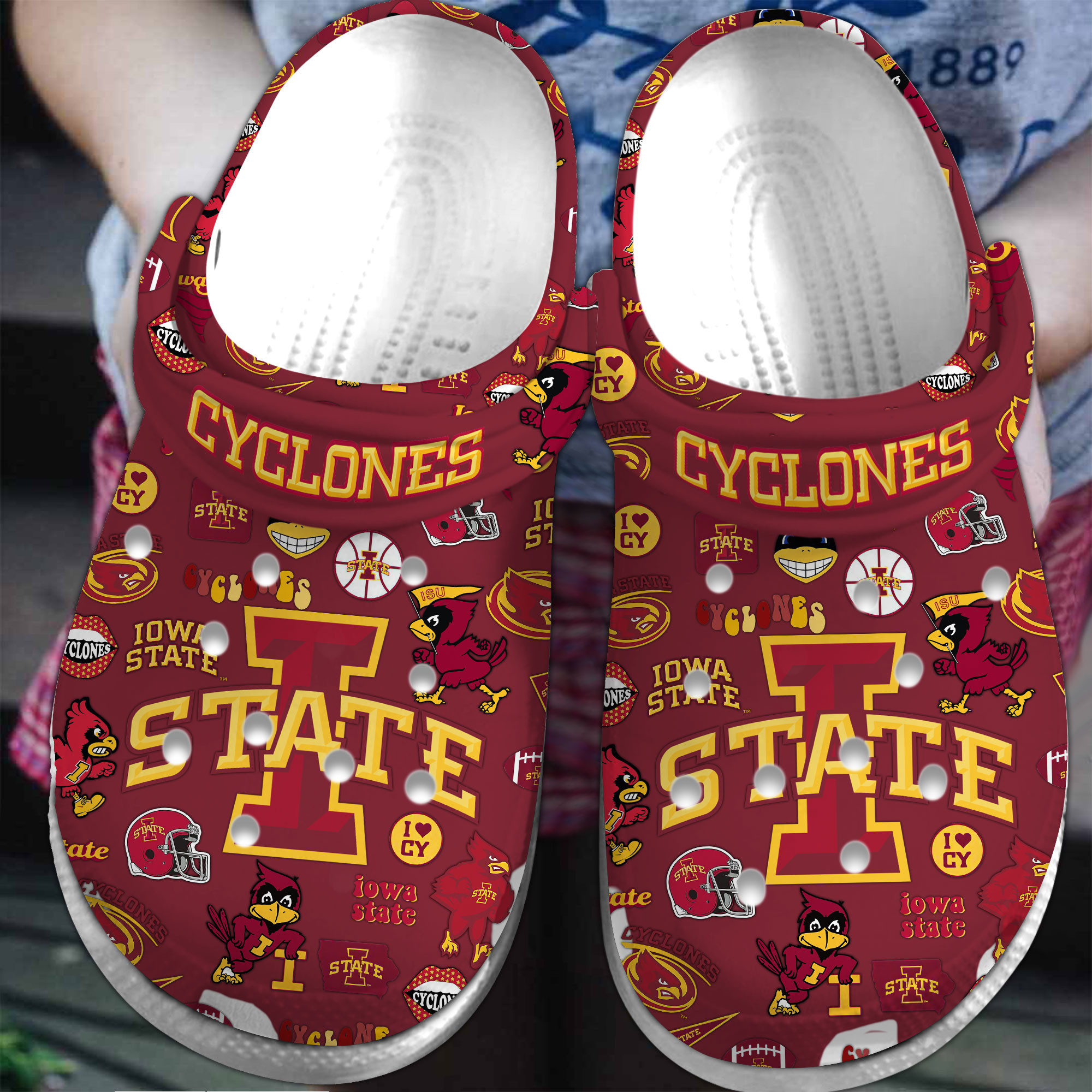 Iowa State Cyclones NCAA Sport Crocss Crocband Clogs Shoes Comfortable For Men Women and Kids