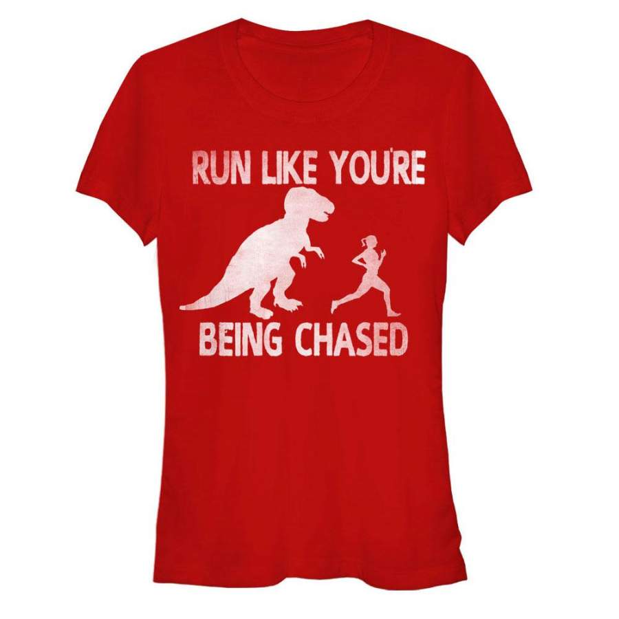 CHIN UP Junior’s Dinosaur Run  T Shirt Red S