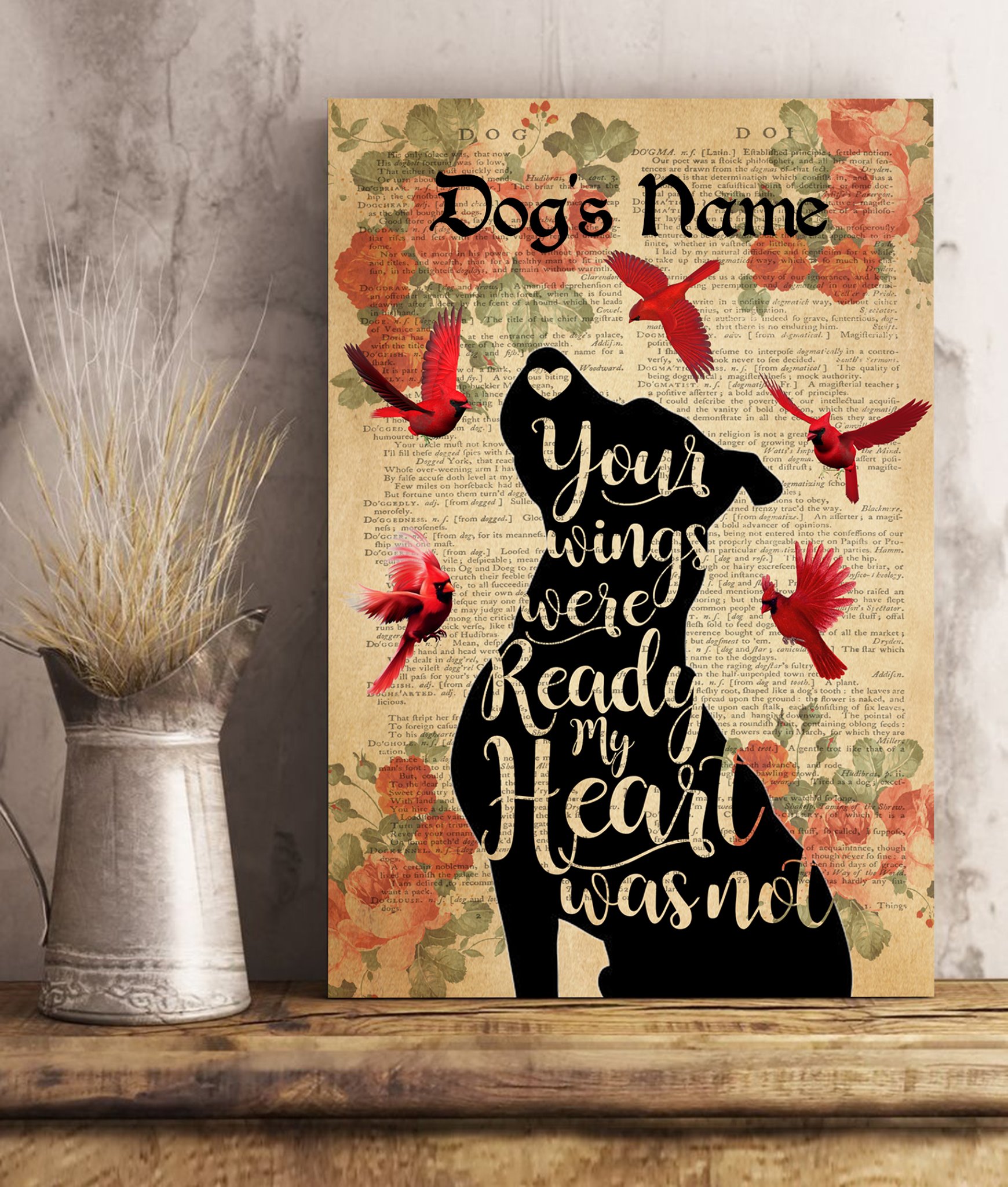 Your Wings Were My Heart Was Not Canvas Gift for Friend Birthday Gift Warm Home Decor Wall Art Visual Art