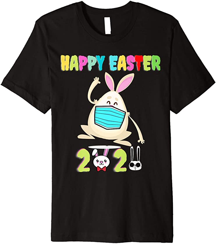 Cute Easter Bunny Wearing Mask Face For Girls and Toddlers Premium T-Shirt