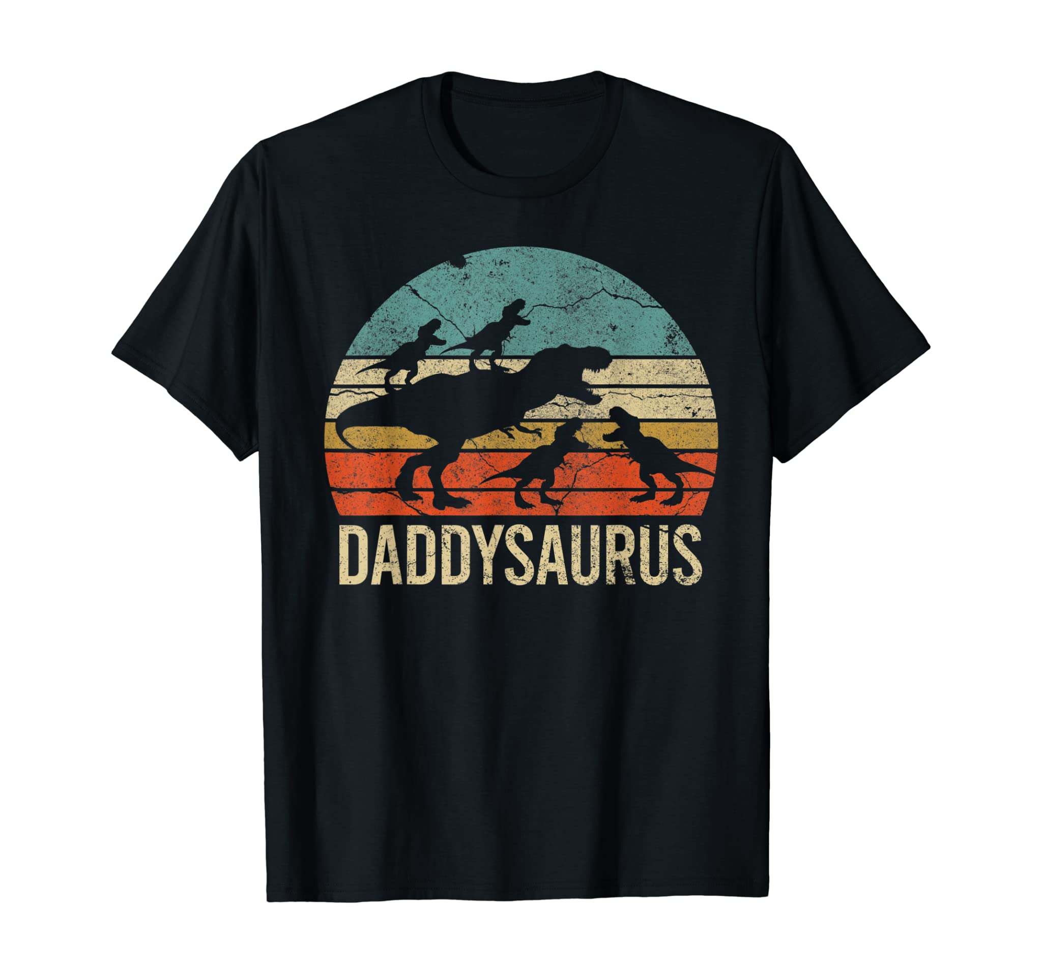 Daddy Dinosaur Daddysaurus 4 four kids Gift For Father Day T-Shirt