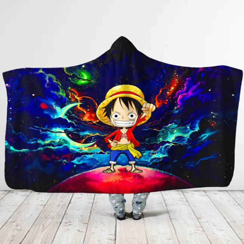 Luffy Smoke Hooded Blanket